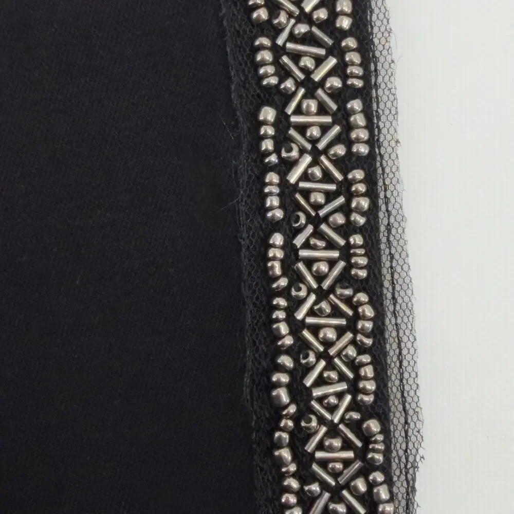 Paige Verdugo Ultra Skinny Tuxedo Side Beading Jeans size 27 Black/Pewter